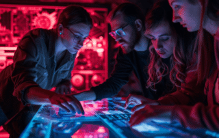 drei personen lösen rätsel für escape room wien erfahrungen